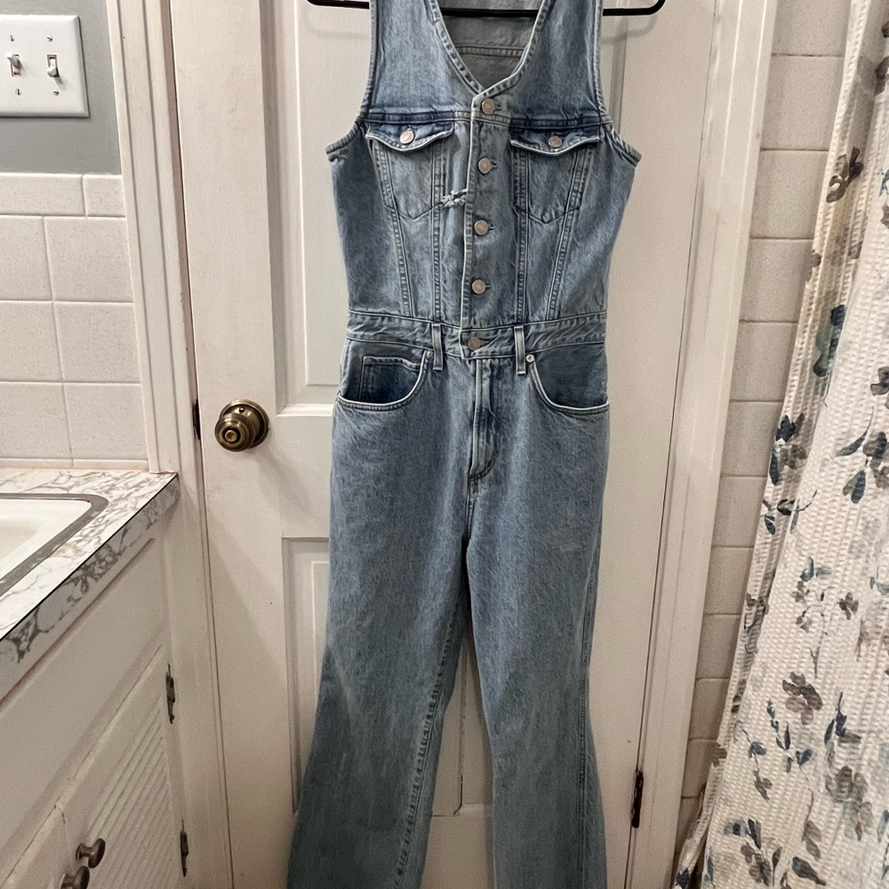 Agolde Light Blue Denim Jumpsuit